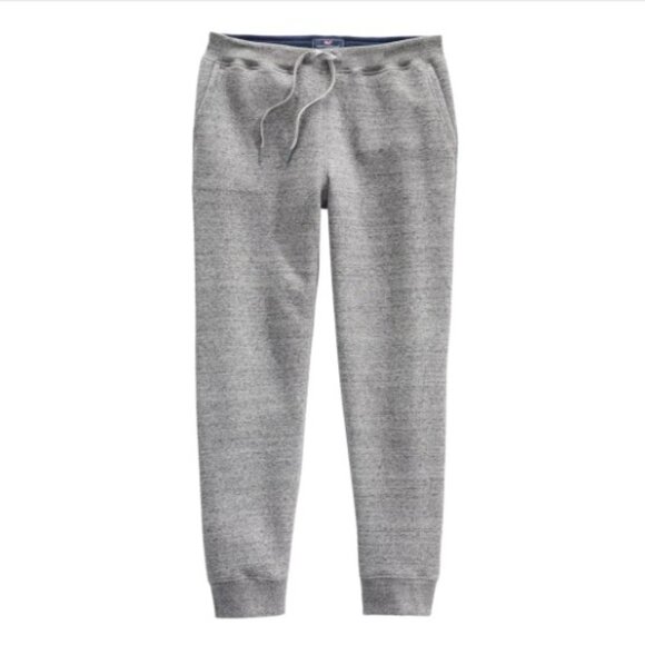 Vineyard Vines Men's Saltwater Gray, Cotton Fleece Jogger Pants, 28in Inseam- SM - Picture 1 of 7